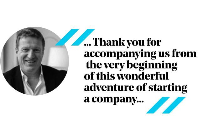 Man's headshot in a circle beside text: