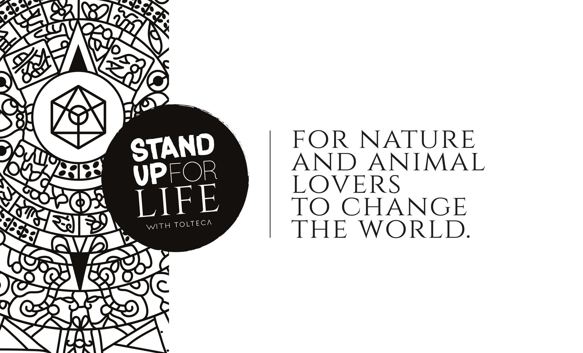 logo « Stand Up for Life » avec motifs d'inspiration maya. 