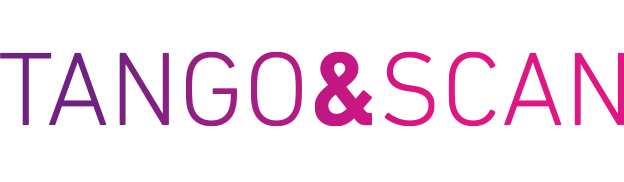 Logo TANGO & SCAN en dégradé violet et rose.
