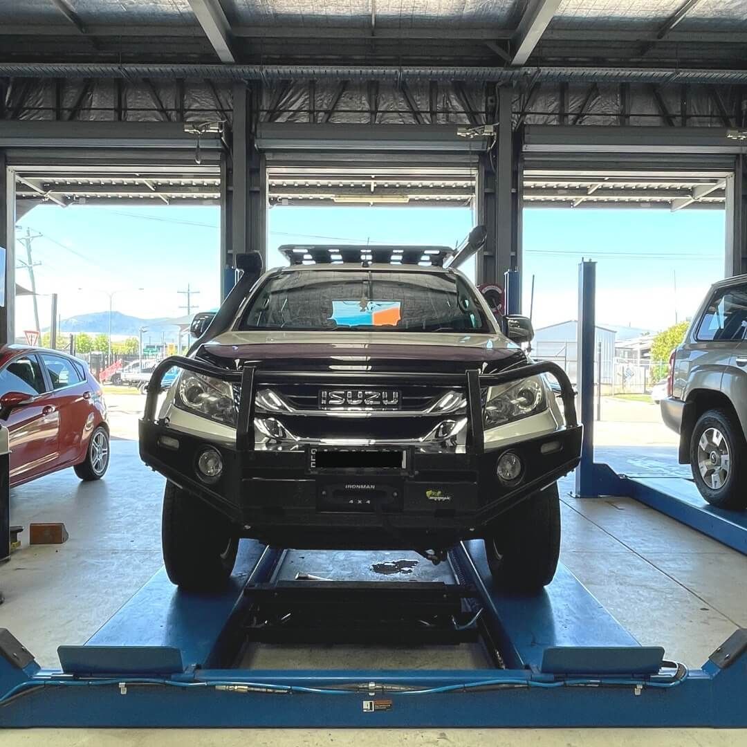 4WD vehicle being serviced