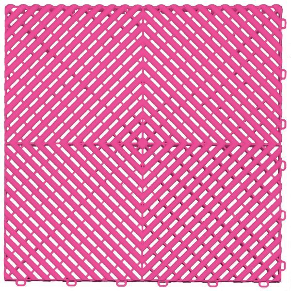 Carnival pink color option for swisstrax garage floor tiles