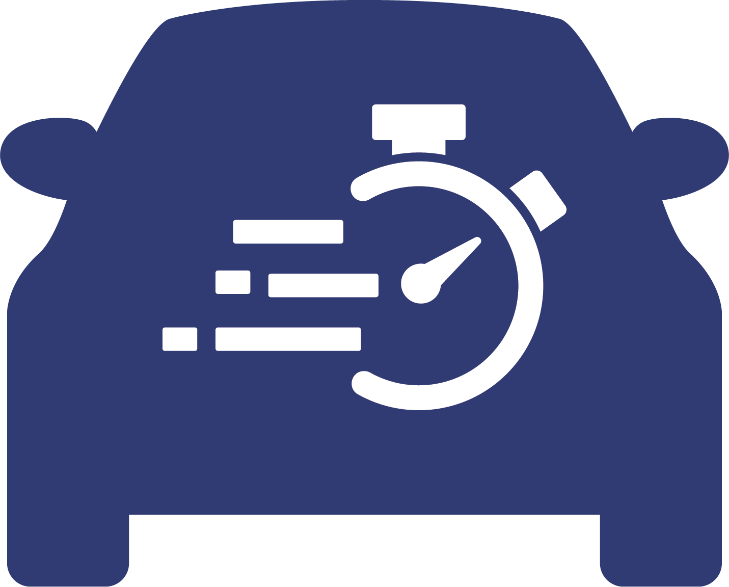 An icon of a stopwatch and a wrench in a circle.