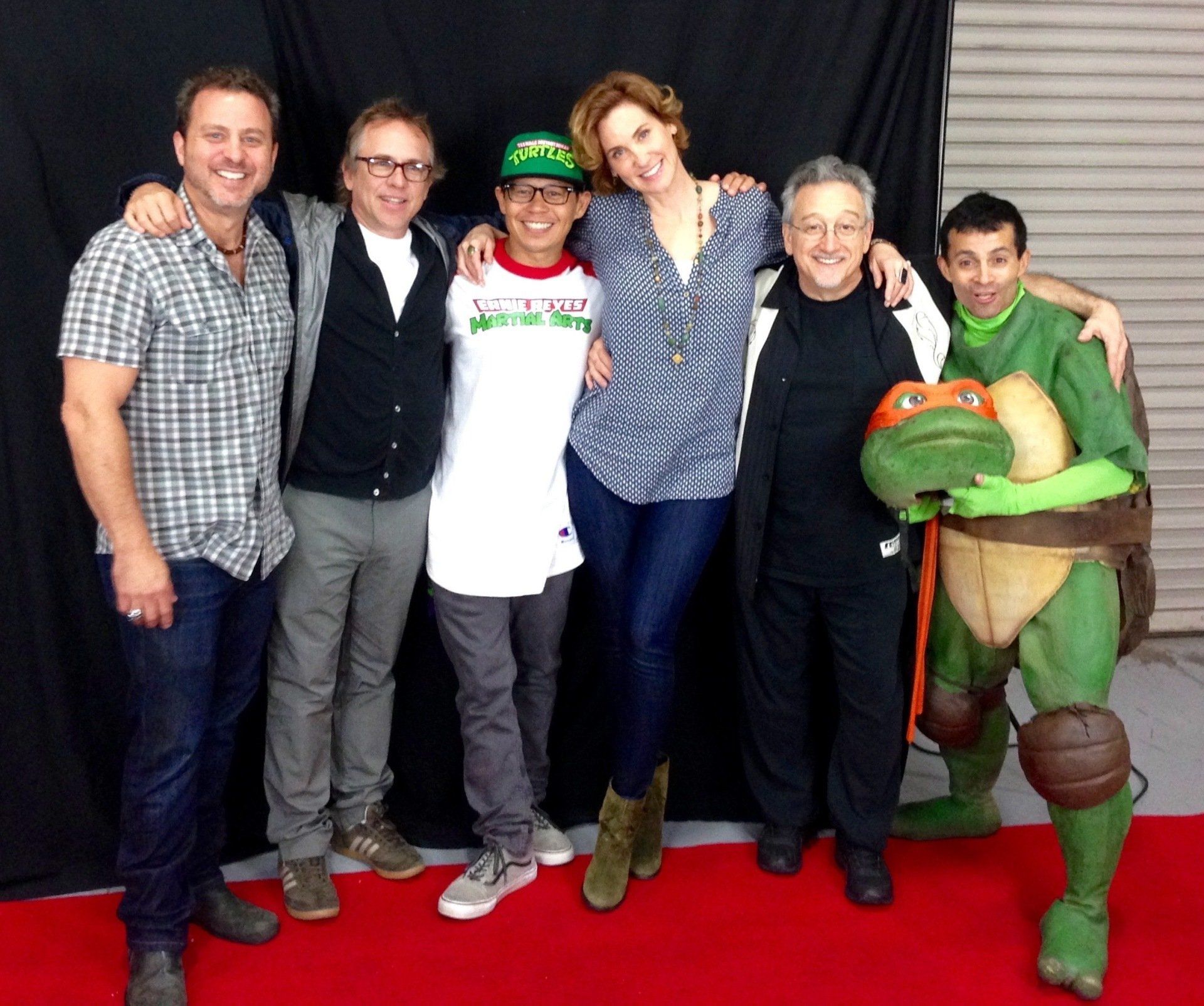 Kenn Scott with his fellow co-stars of the movie TMNT: Out of the Shadows, at comic con. Learn more about the man in the turtle suit in Kenn Scott's latest book Teenage Ninja to Mutant Turtle.