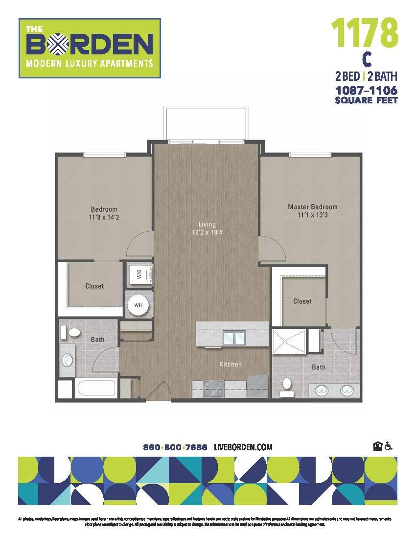 A floor plan for a house called the borden