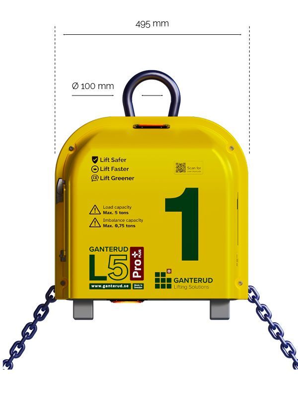 Ganterud L5 Pro Lifting yoke measurements