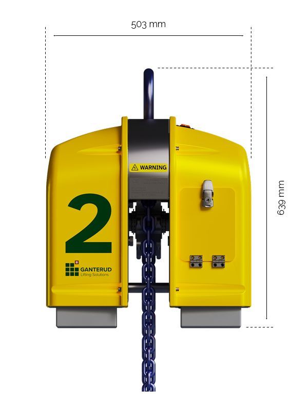 Ganterud L5 Pro Lifting yoke measurements