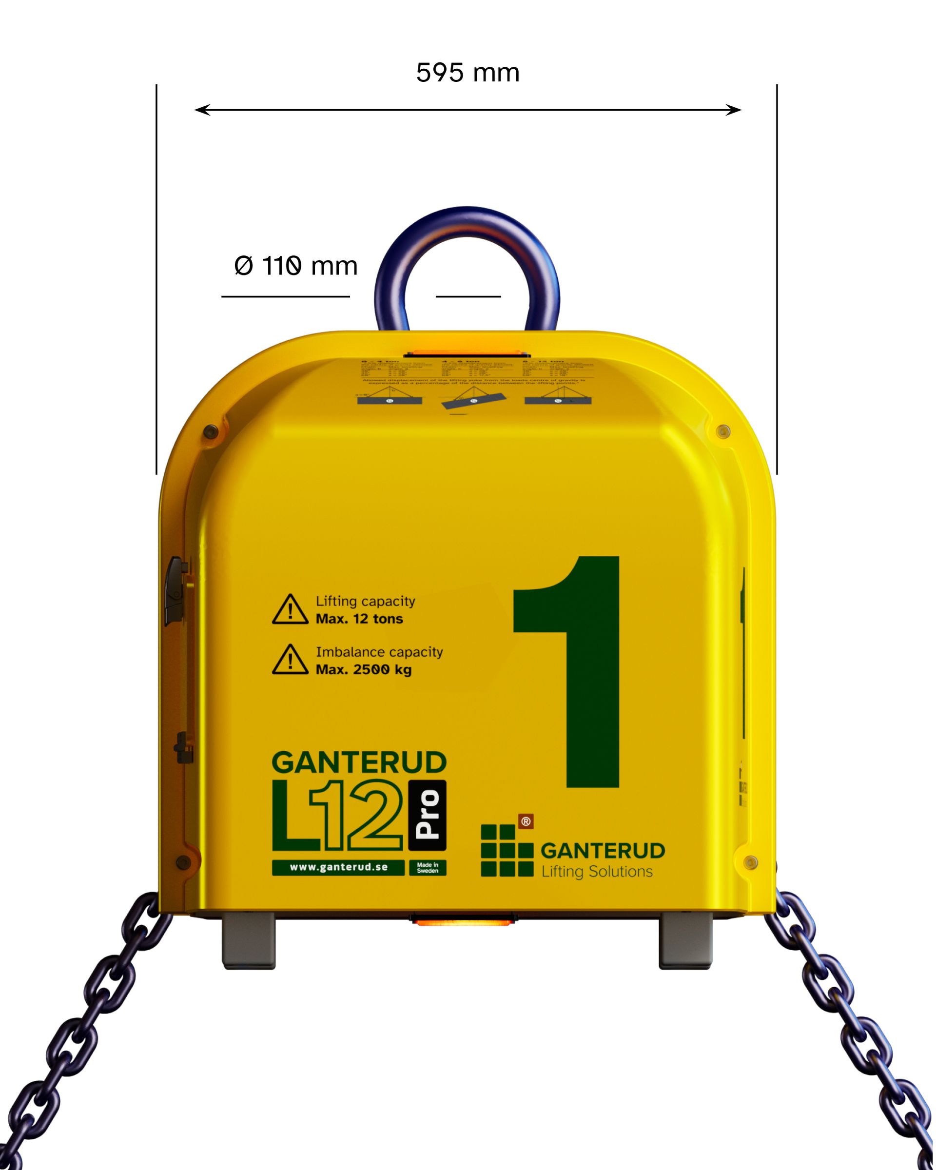 Ganterud L5 Pro Lifting yoke measurements