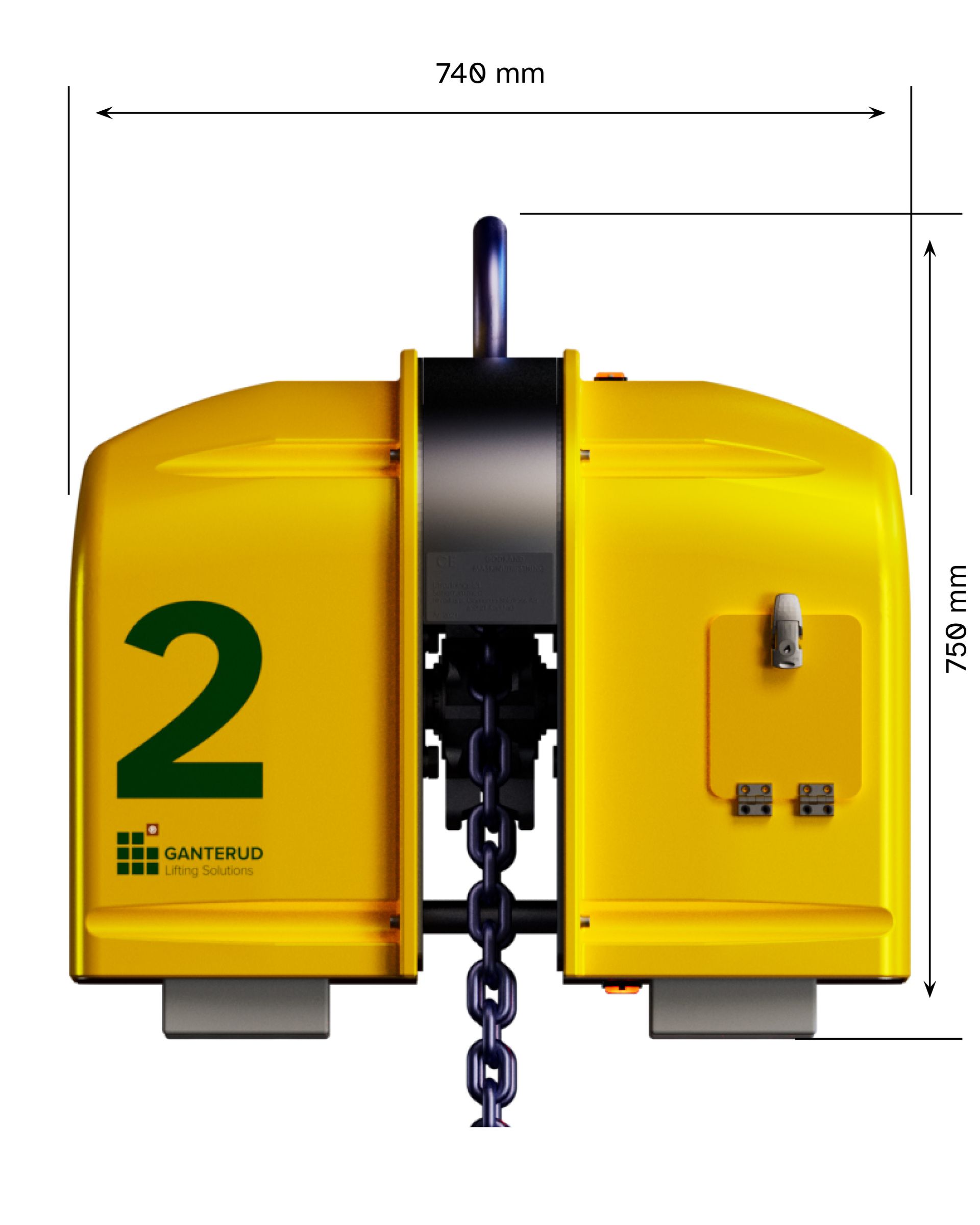 Ganterud L5 Pro Lifting yoke measurements