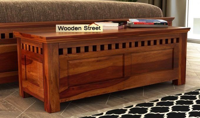 wooden trunk table