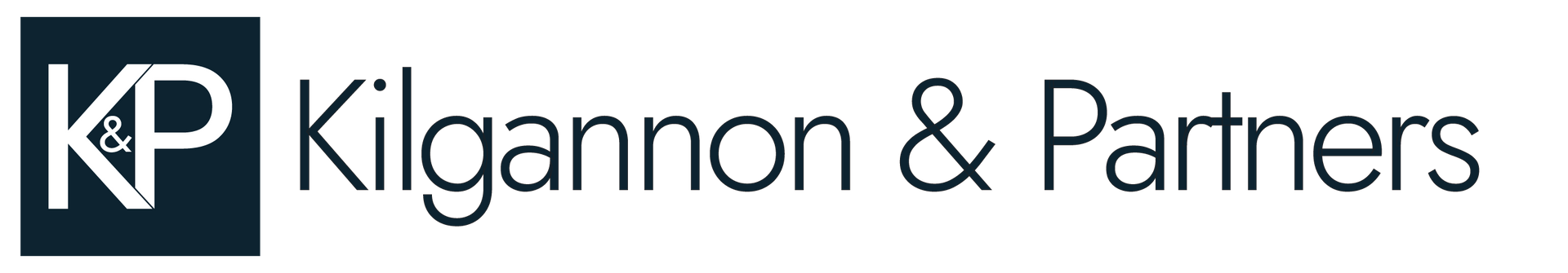 Logo for Kilgannon & Partners featuring the letters K&P in a dark square next to the company name in dark gray text.