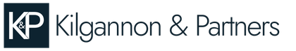 Logo for Kilgannon & Partners featuring the letters K&P in a dark square next to the company name in dark gray text.