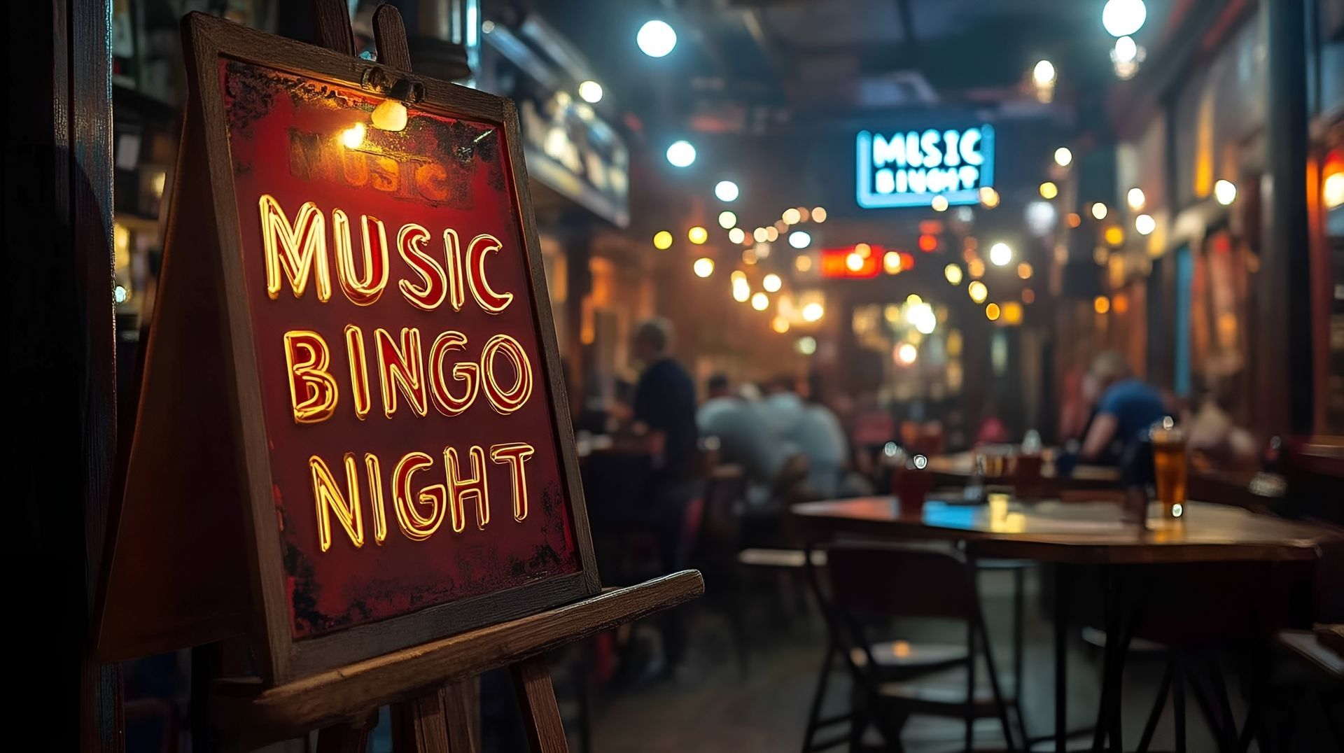 People cheering in a bar, watching a football game on multiple screens, arms raised in celebration.