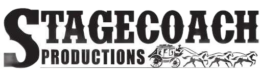 Logo for Stagecoach Productions: text with a stagecoach image.