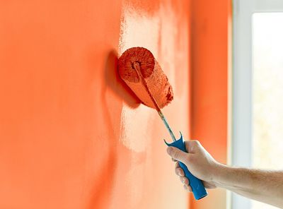 Painting Wall with Paint Roller — Fort Myers, FL — AVP Contractor Inc.