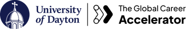 University of Dayton logo next to The Global Career Accelerator Logo