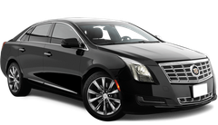 A black cadillac escalade is shown on a white background.