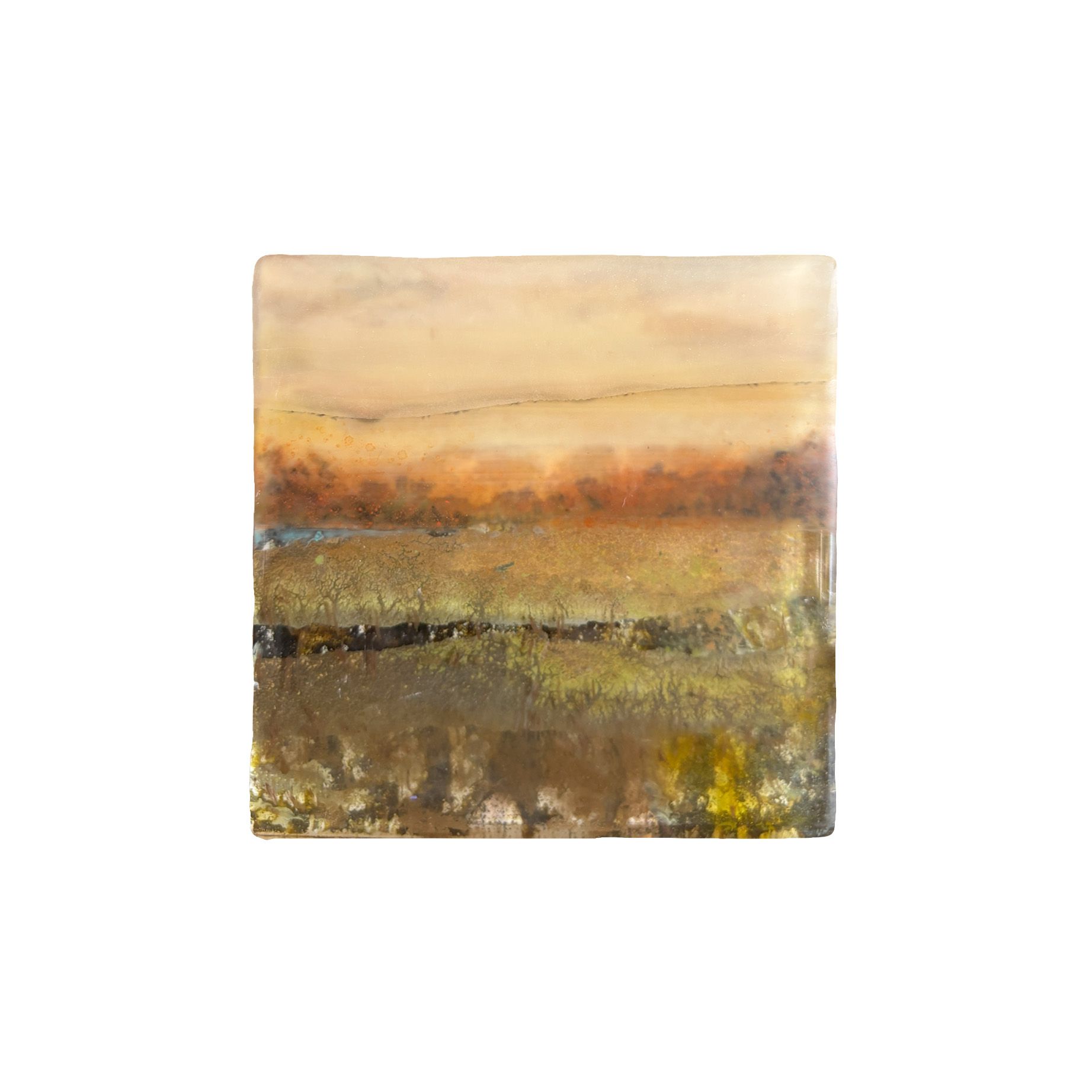 Kunstwerk met de titel onder aarde (Hedendaagse kunst/ abstract expressionisme/ gemengde technieken kunstwerk/ moderne Nederlandse kunst/ natuur geïnspireerde kunst)