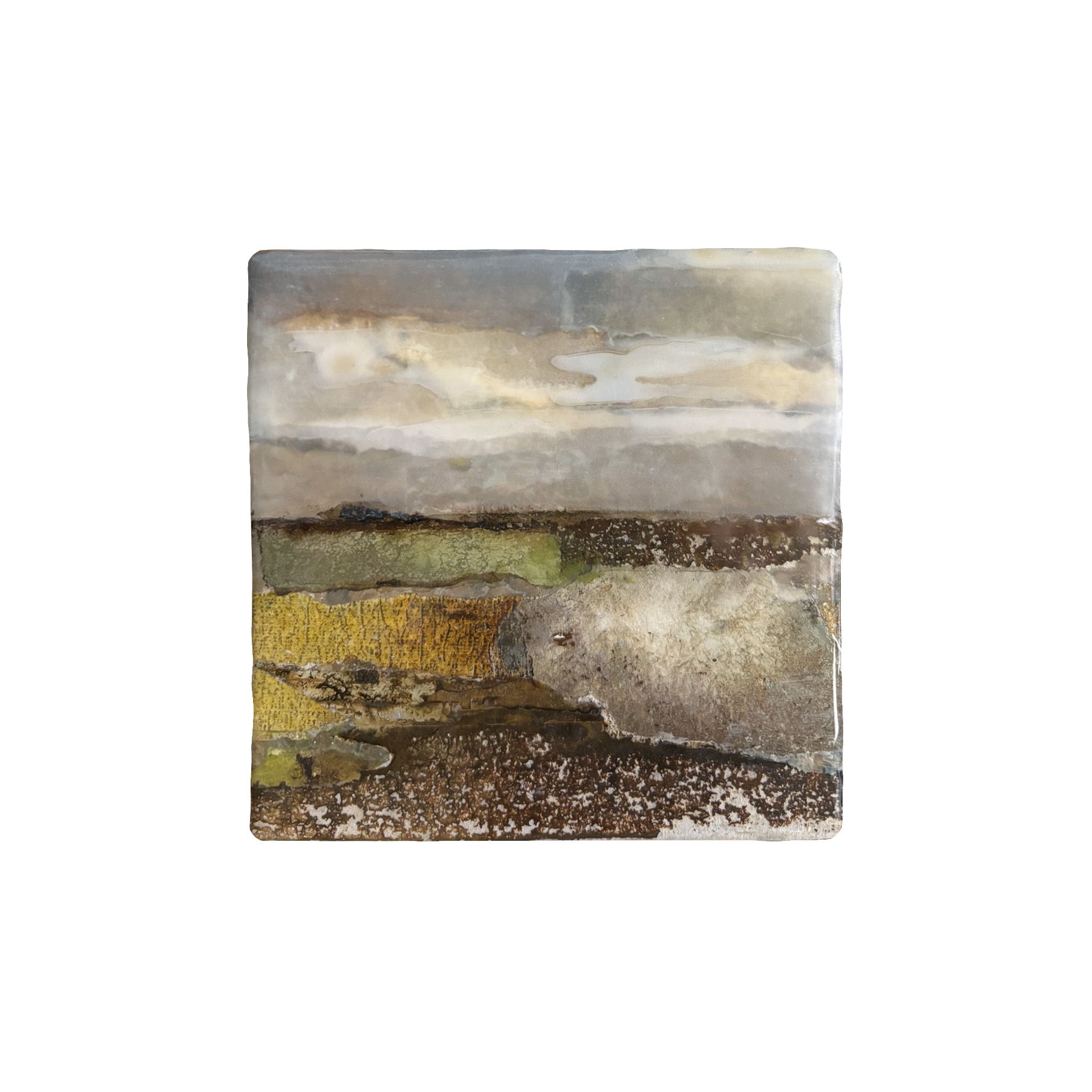 Kunstwerk met de titel aard plaatjes (Hedendaagse kunst/ abstract expressionisme/ gemengde technieken kunstwerk/ moderne Nederlandse kunst/ natuur geïnspireerde kunst)
