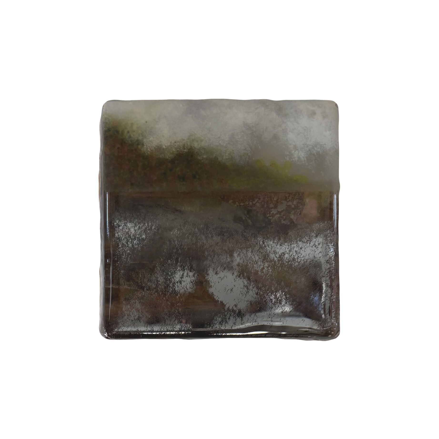 Kunstwerk met de titel zwoel zee zicht (Hedendaagse kunst/ abstract expressionisme/ gemengde technieken kunstwerk/ moderne Nederlandse kunst/ natuur geïnspireerde kunst)