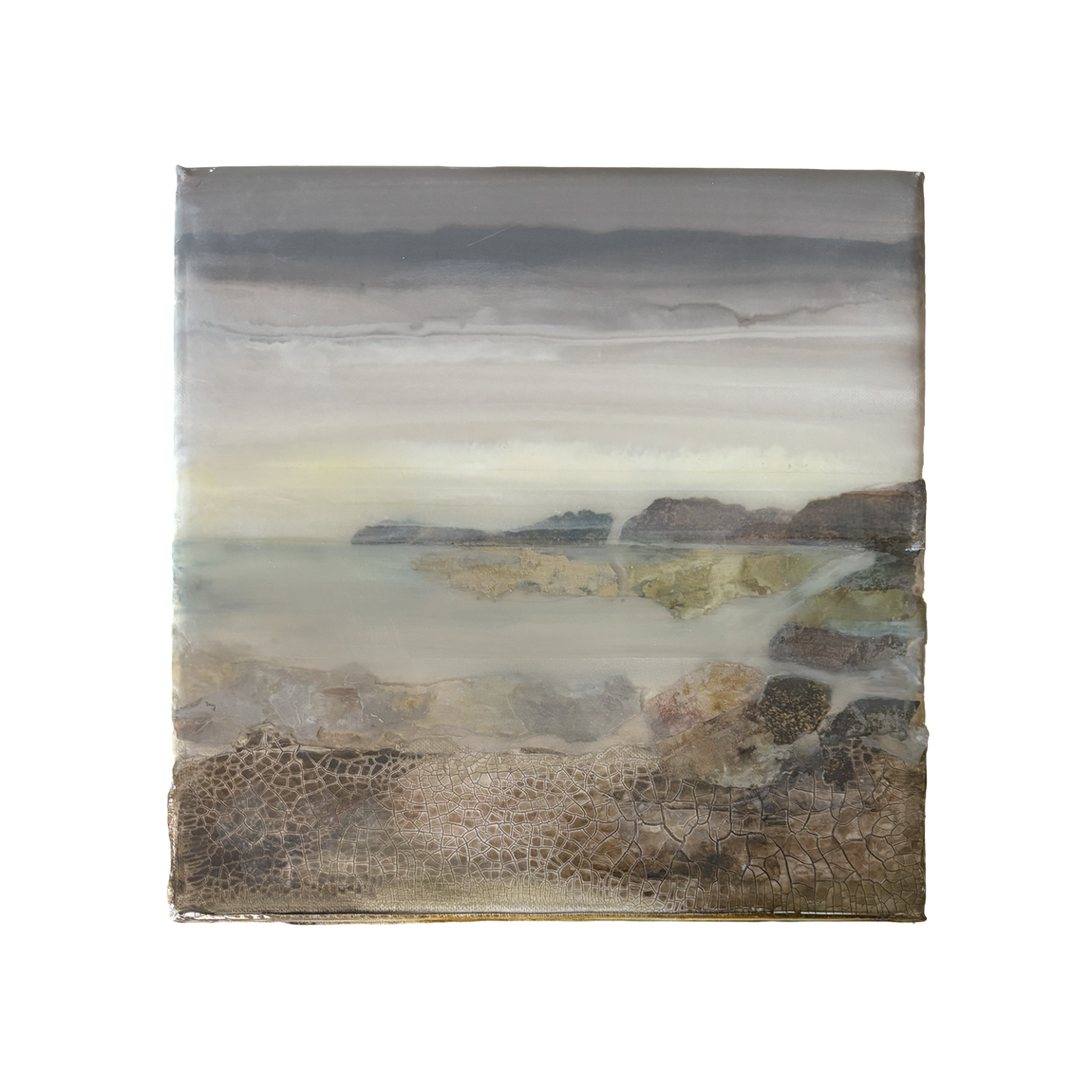Kunstwerk met de titel vurige akker (Hedendaagse kunst/ abstract expressionisme/ gemengde technieken kunstwerk/ moderne Nederlandse kunst/ natuur geïnspireerde kunst)