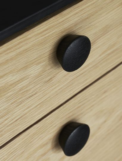 Beret Wooden Handle on oak drawerfronts
