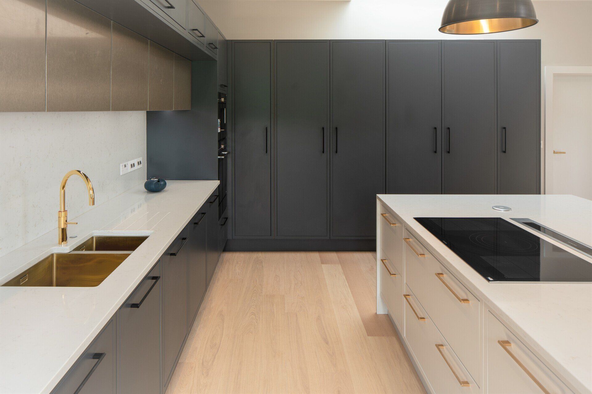 Enfield Graphite tall larder siemens fridge, tall larder siemens freezer