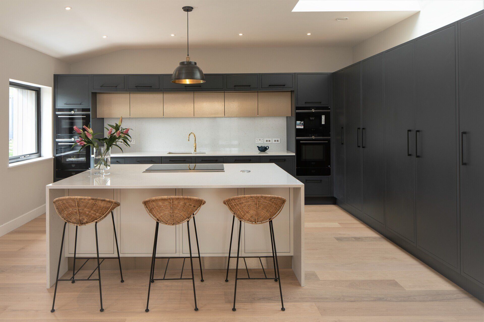 Bespoke Painted Graphite and Porcelain Inframe Kitchen- West Harptree