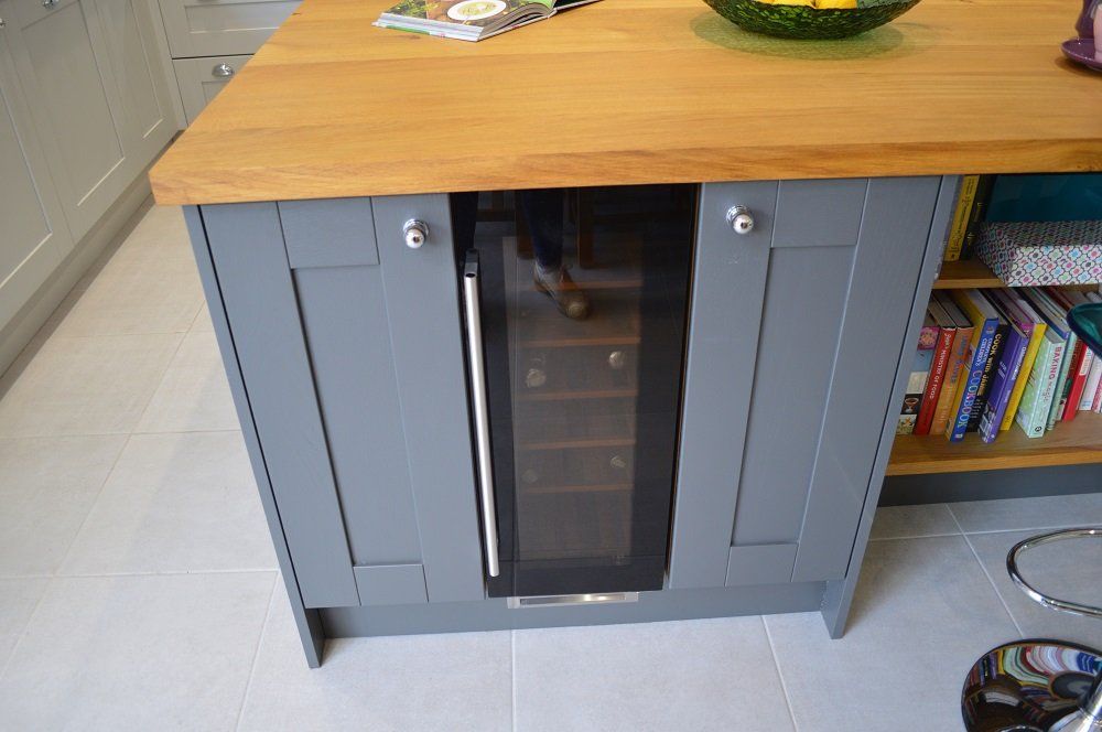 Valentino Kitchens Chew Stoke Carrara quartz & oak Wine Cooler