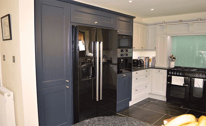 Kew Soft Grey and Charcoal Kitchen Ubley Valenitno Kitchens
