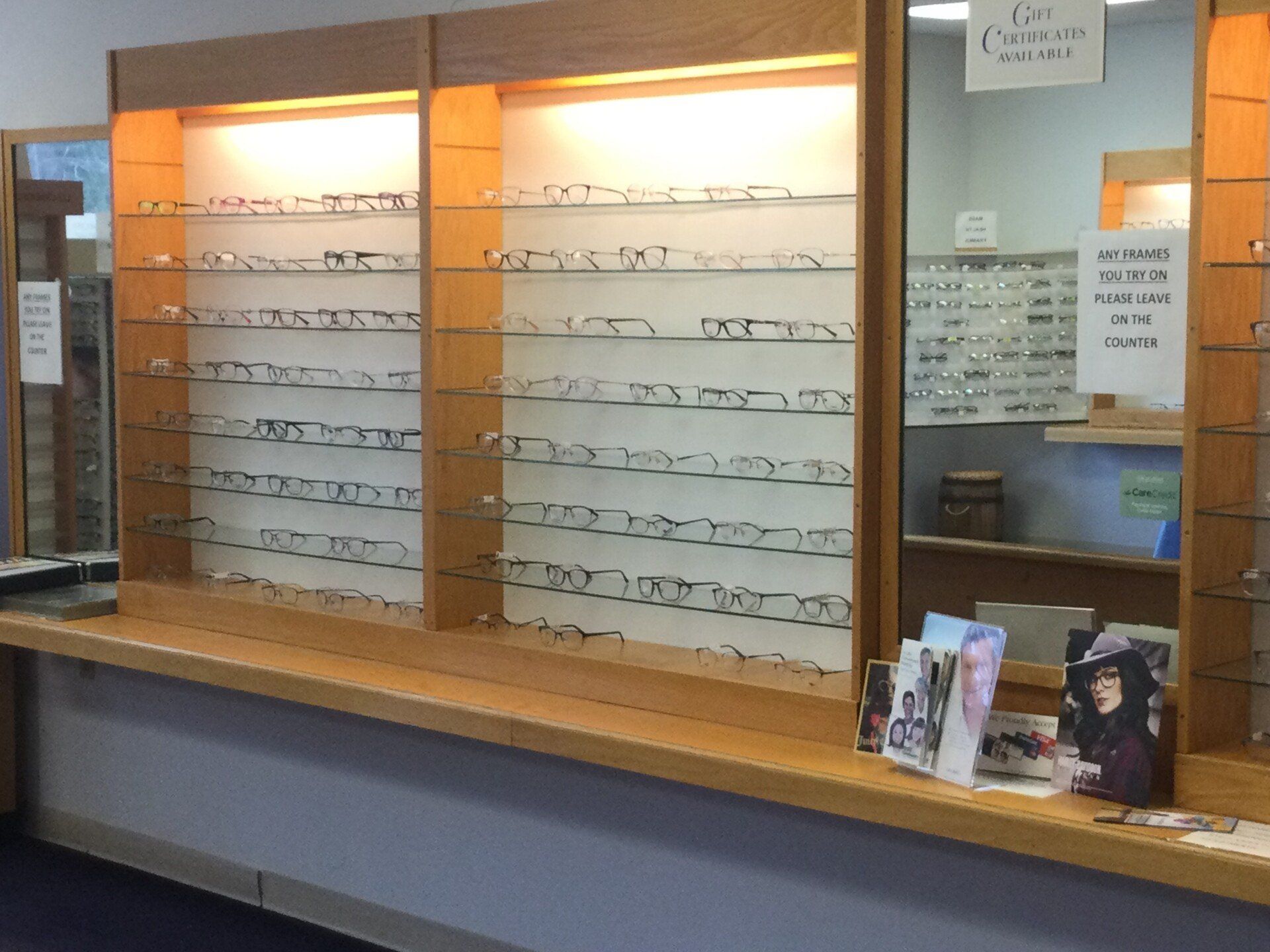 Optical Frame Boards — Orange, MA — Leonard Optician Inc.