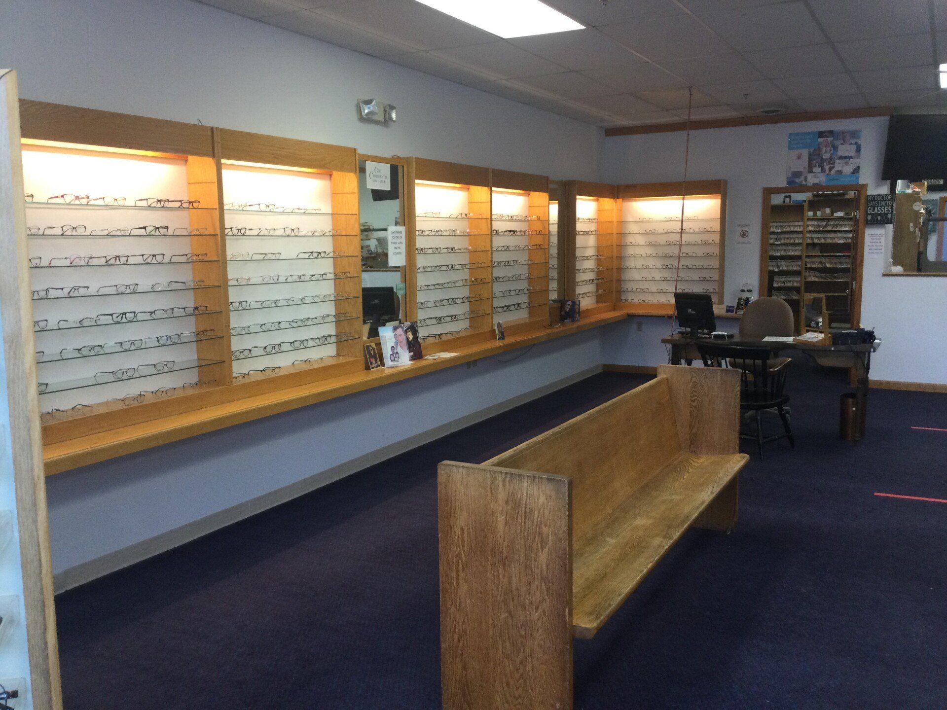 Shelves of Eye Glasses — Orange, MA — Leonard Optician Inc.