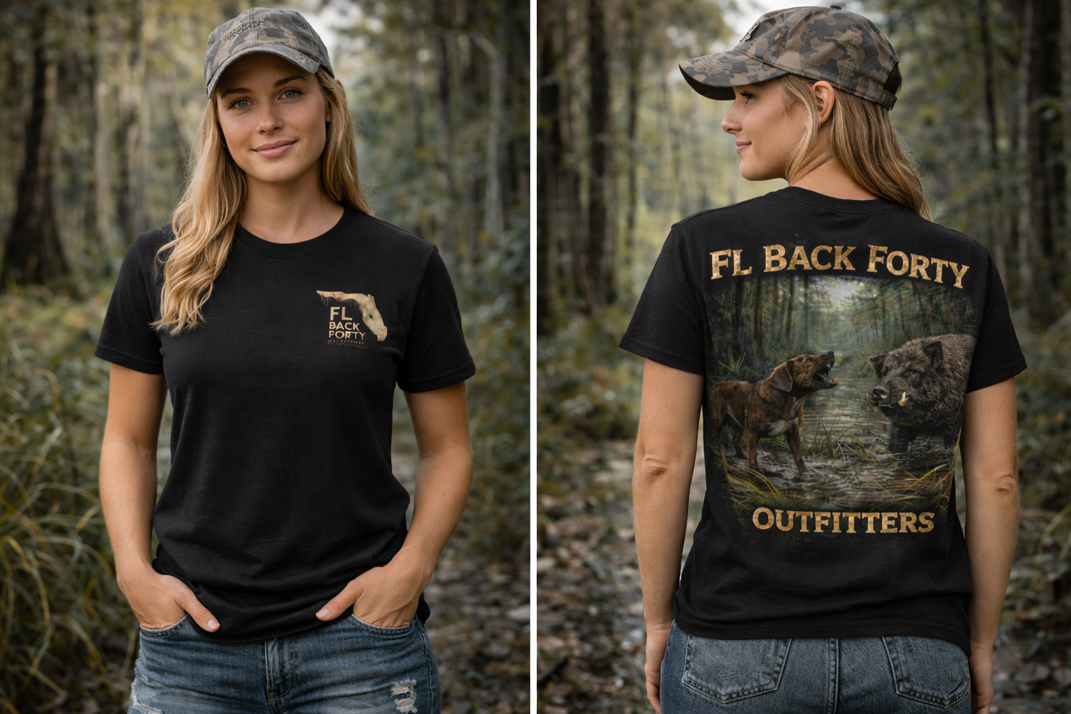 FL Back Forty Outfitters Hunting Dog T-shirt