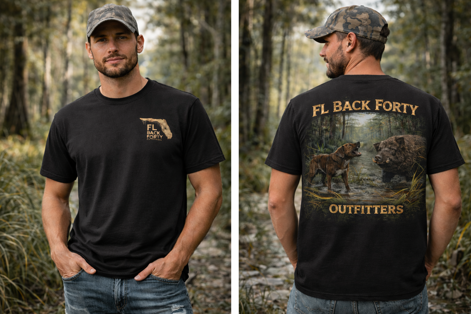 FL Back Forty Outfitters Hunting Dog T-shirt