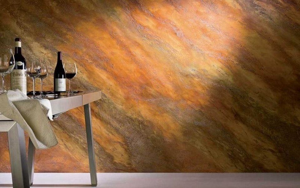 parete interna con vernice e tecnica di pittura innovativa