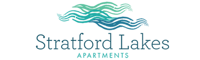 The logo for stratford lakes apartments shows a wave in the water.