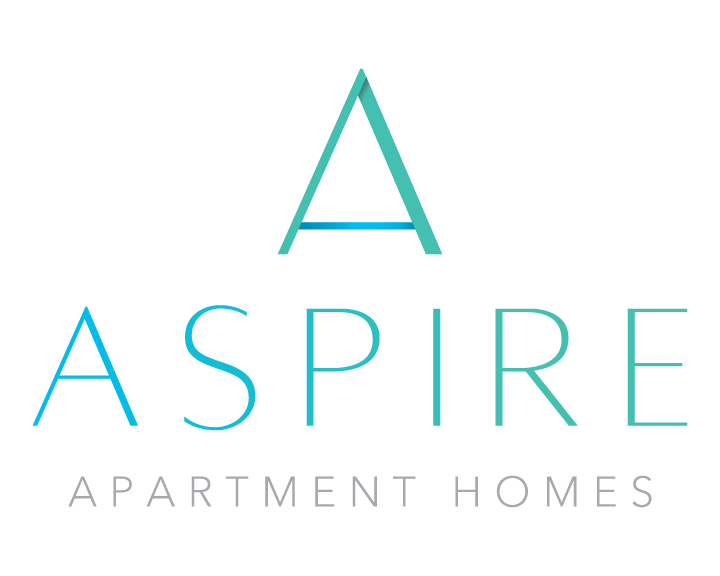 Aspire Apartment Homes logo in blue.