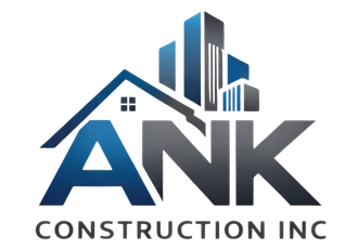 ANK Construction Inc. logo with stylized building silhouettes and the letters ANK in blue and gray.