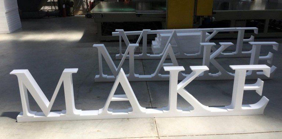 Styrofoam lettering