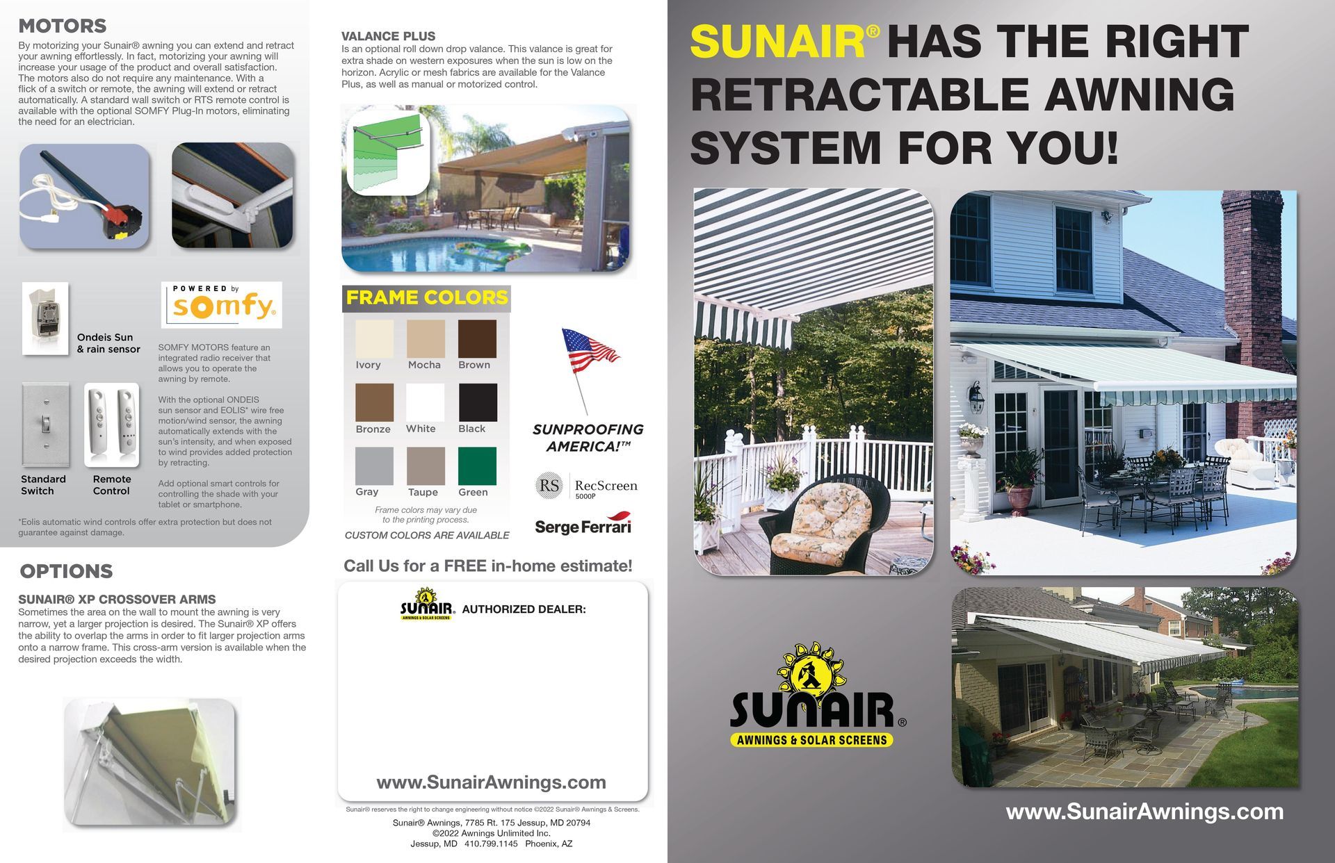 Sunair has the right retractable awning system for you