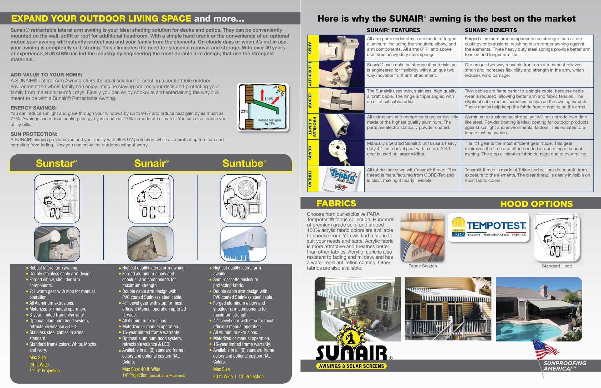 A brochure for a company called sunair