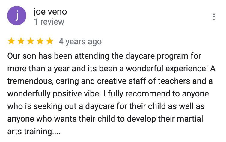 A review of a daycare program for more than a year and it 's been a wonderful experience.