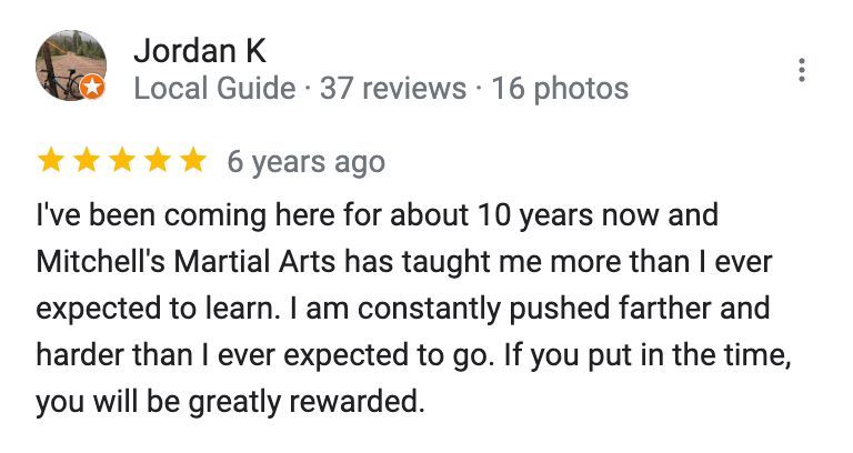 A review of jordan k 's martial arts has taught me more than i ever expected to learn.