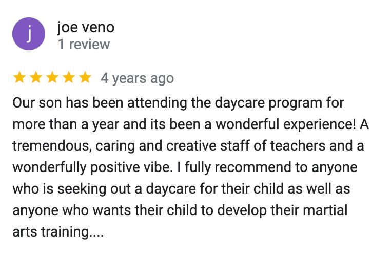 A review of a daycare program by joe veno