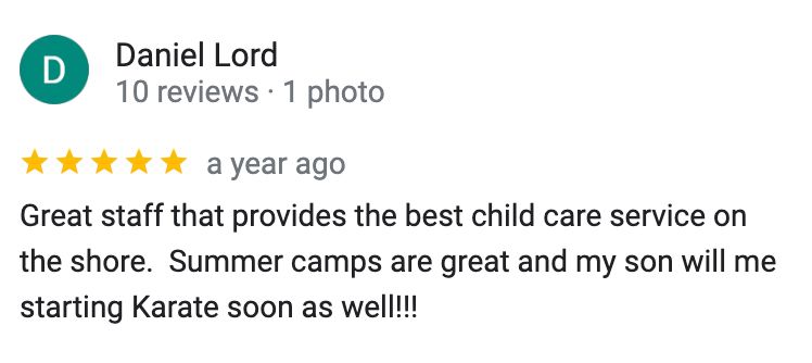 A review of a child care service written by daniel lord.