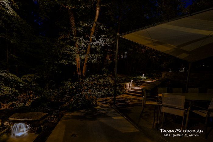 Réalisation éclairage d'ambiance aménagement paysager 55