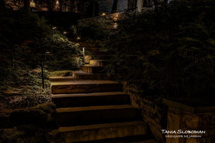 Réalisation éclairage d'ambiance aménagement paysager 45