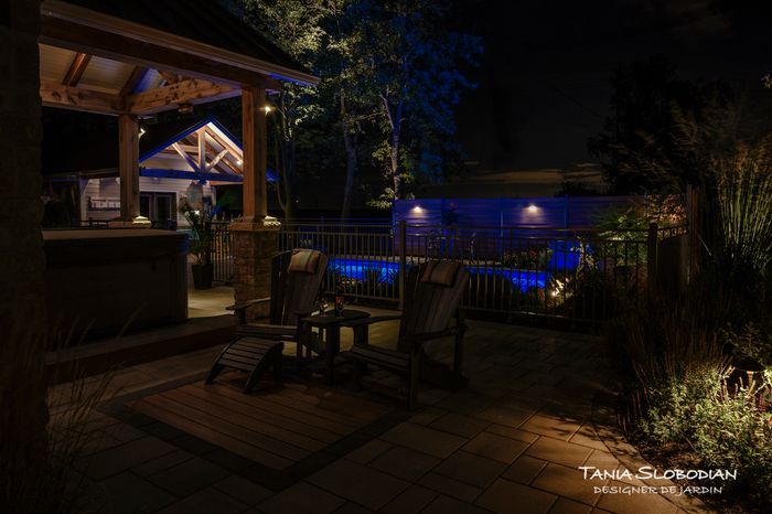 Réalisation éclairage d'ambiance aménagement paysager 32