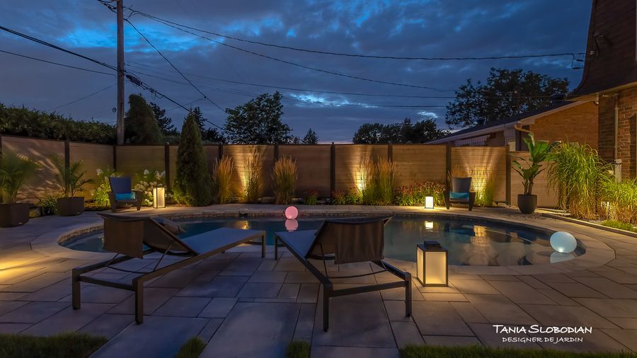 Réalisation éclairage d'ambiance aménagement paysager 25