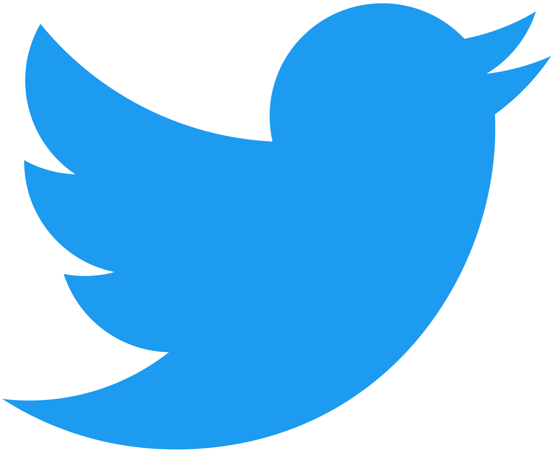 A blue twitter logo on a white background