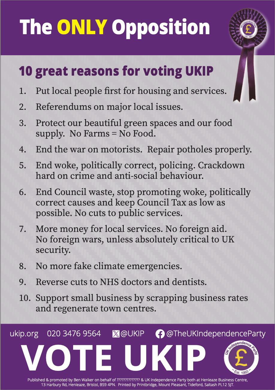 A5 Local 2024 candidacy leaflet - back